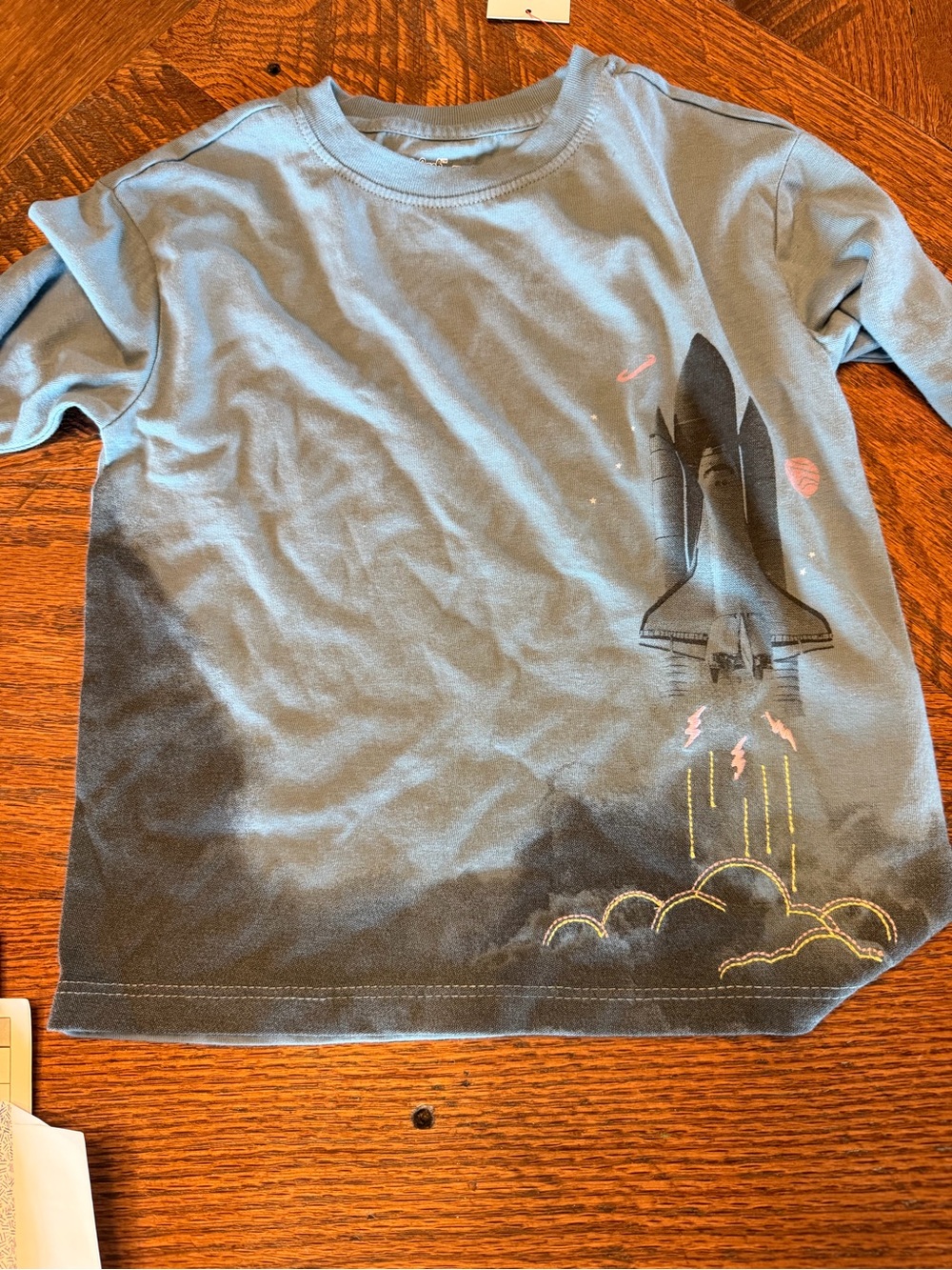 Cat & Jack Blue Long-Sleeve Rocket Tee Sz 18 months